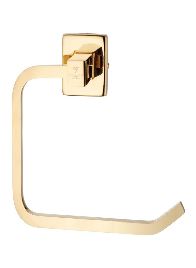 TENET Towel Ring | Hand Towel Holder | Washbasin Napkin Stand | Towel Hanger | Napkin Loop Wall Mounted Bathroom Accessory (Gold, Pack of 1) | 1 Year Warranty - Image 1